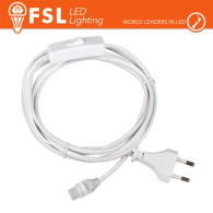 BIANCO CAVO SPINA 1M PER STRISCE LED220V CON INTERRUTTORE