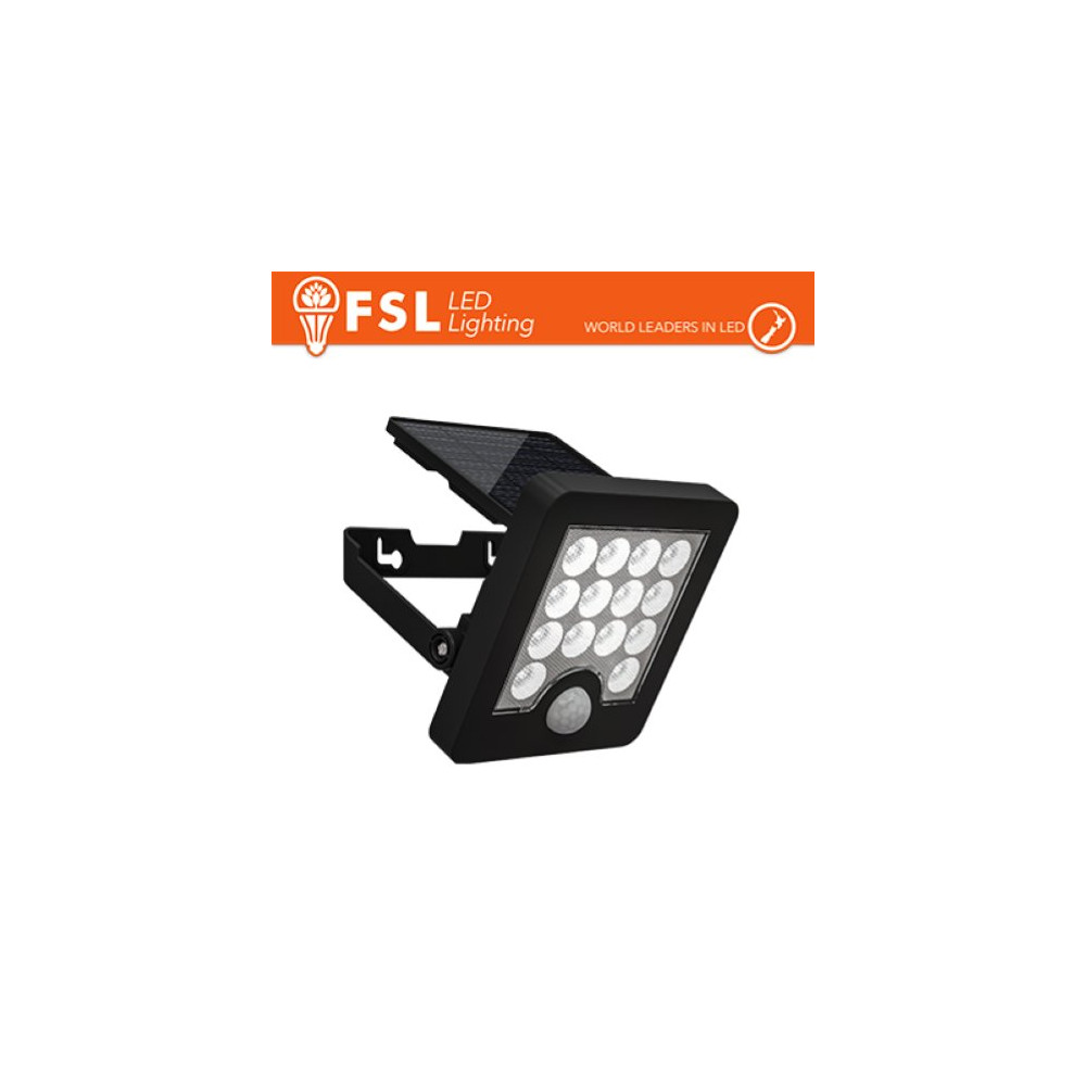 NERO FARO DA ESTERNO SOLARE CON SENSORE DI MOVIMENTO 40W (4 LED)