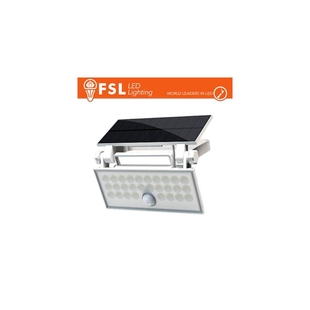 BIANCO FARO DA ESTERNO SOLARE CON SENSORE DI MOVIMENTO 60W (6 LED)