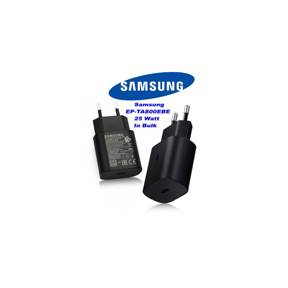CARICATORE EP-TA800EBE SAMSUNG USB-C 25 WATT NERO IN BULK (NO BLISTER)