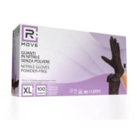RMOVE 1CONF. DA 100PZ TG.XL - GUANTI NITRILE NERO USO MEDICO SENZA POLVERE