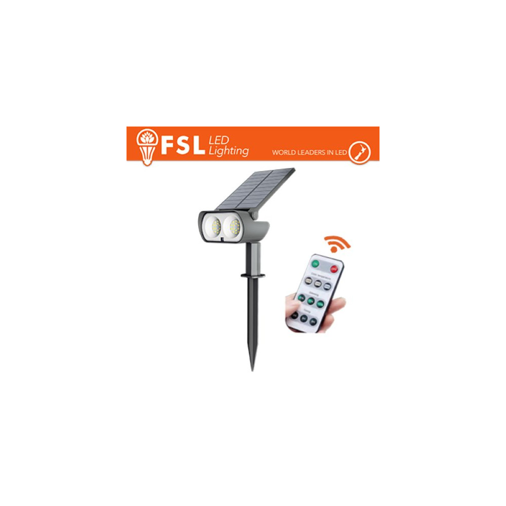 NERO PICCHETTO DA ESTERNO LED SOLARE CCT 3WHITE 15W (1.5LED) CON TELECOMANDO