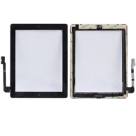 APPLE VETRO TOUCH ADESIVI PULSANTE PER IPAD 3 NERO AAA+