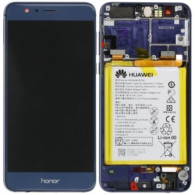 HUAWEI LCD CON FRAME E BATTERIA 02350USN HONOR 8 ORIGINALE BLU