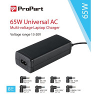PROPART ALIMENTATORE UNIVERSALE NOTEBOOK MULTI-VOLTAGGIO 65W