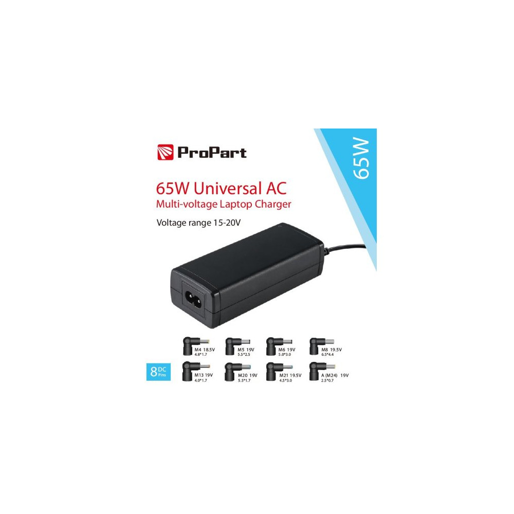 PROPART ALIMENTATORE UNIVERSALE NOTEBOOK MULTI-VOLTAGGIO 65W