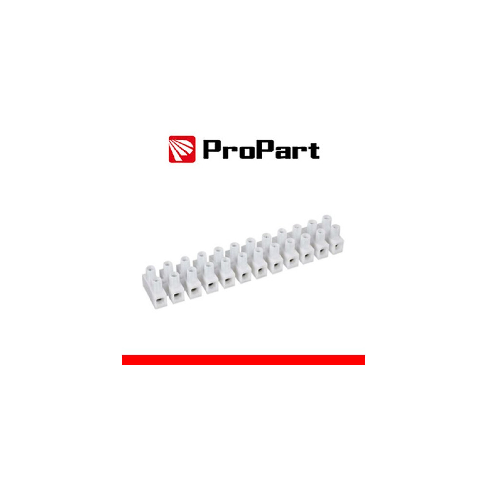 PROPART MORSETTIERA BIANC 12POLI 30A-16MM2 FORMA A U 380V STECCA10PZ