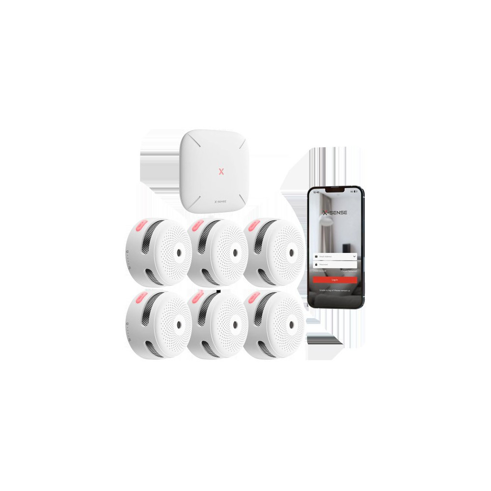X-SENSE KIT 6X SENSORI FUMO LINK+PRO A BATTERIA SOSTITUIBILE CON CENTRALINA RF