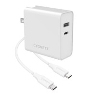 CARICATORE 60WATT 2P USB-C/USBA ADA TTATORI VIAGGIO(UK/USA/EU) CYGNETT