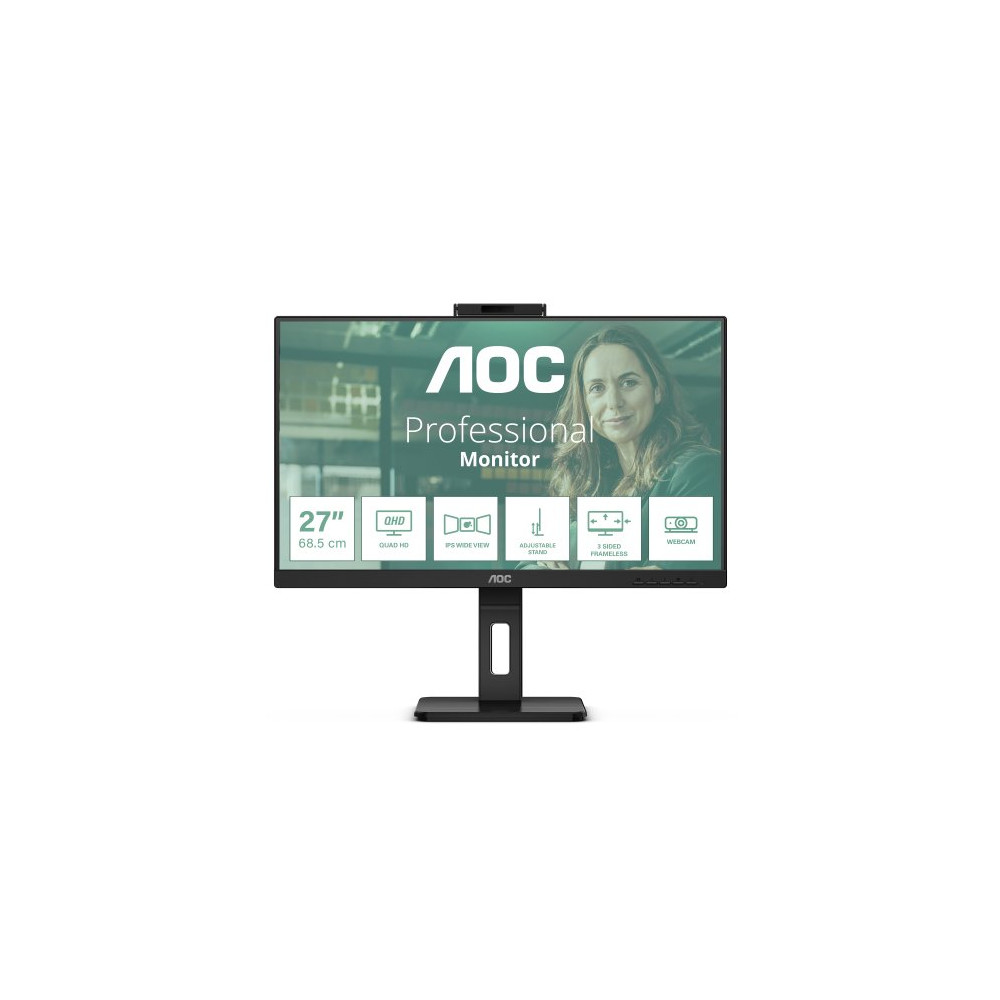 AOC MONITOR 27IPS QHD HDMI DP MM PIVOT AOC Q27P3QW WEBCAM REG ALTEZZA