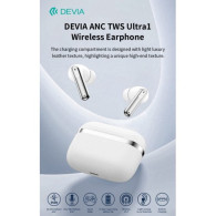 DEVIA AURICOLARI CARICA WIRELESS ANC TWS ULTRA1 ANNULLAMENTO RUMORE ESTERNO BIANCHI