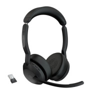 CUFFIA PROFESSIONALE JABRA EVOLVE2 55 STEREO MS BLUETOOTH, CANC. RUMORE, CERT. MICROSOFT - CON LINK 380A