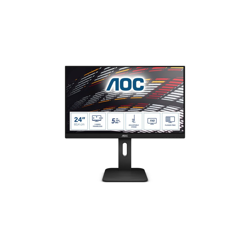 MONITOR AOC LED 23.8" WIDE 24P1 IPS 1920X1080 5MS 250CD/MQ 50.000.000:1 2X2W MM REG. IN H PIVOT VGA DVI HDMI DP USB