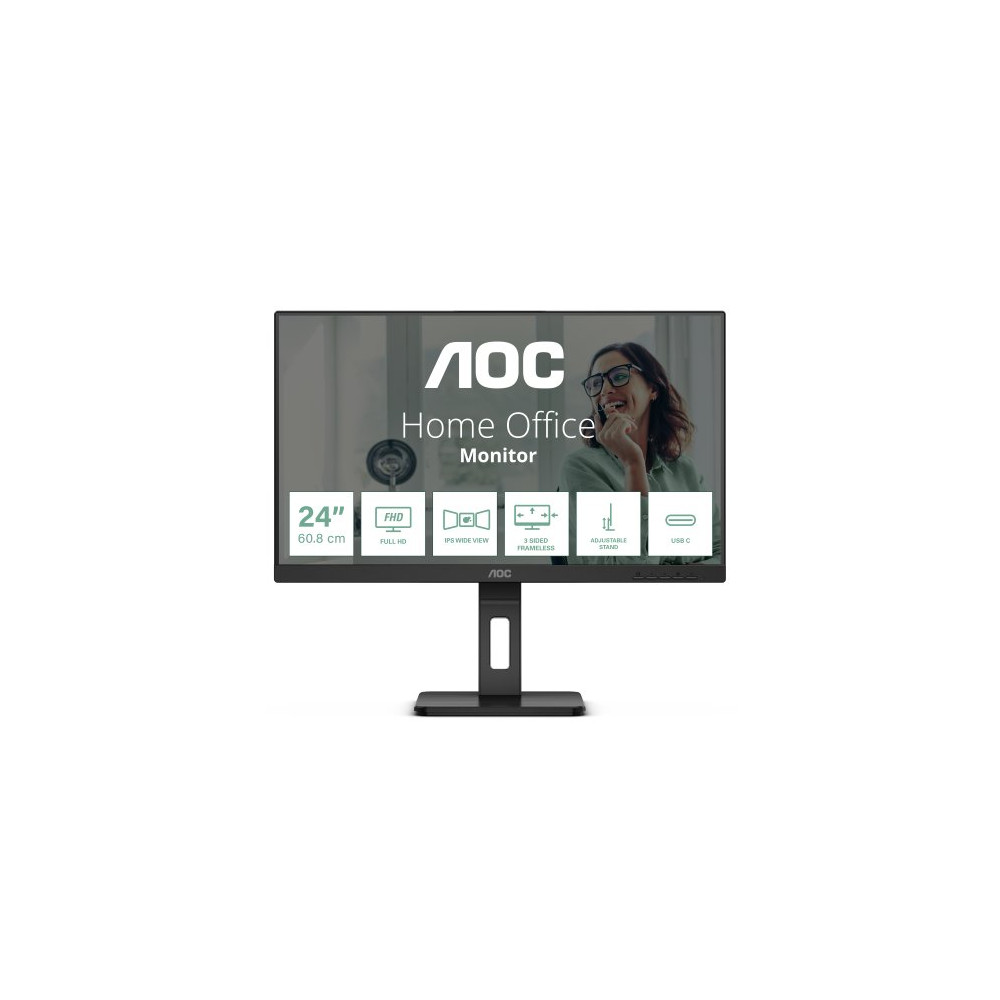MONITOR AOC LED 23.8'' WIDE 24P3CV IPS 1920X1080 4MS 300CD/MQ 20.000.000:1 2X5W MM REG.H PIVOT HDMI DP USB-C DOCKING