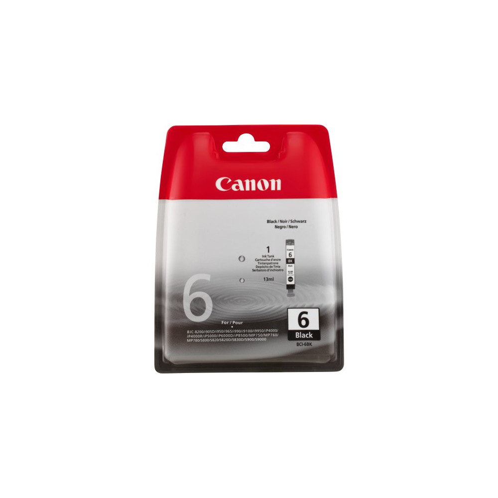 INK CANON BCI-6BK NERO 13ML I9950 IP4000 IP4000R IP5000 IP6000D IP8500 MP750 MP760 MP780