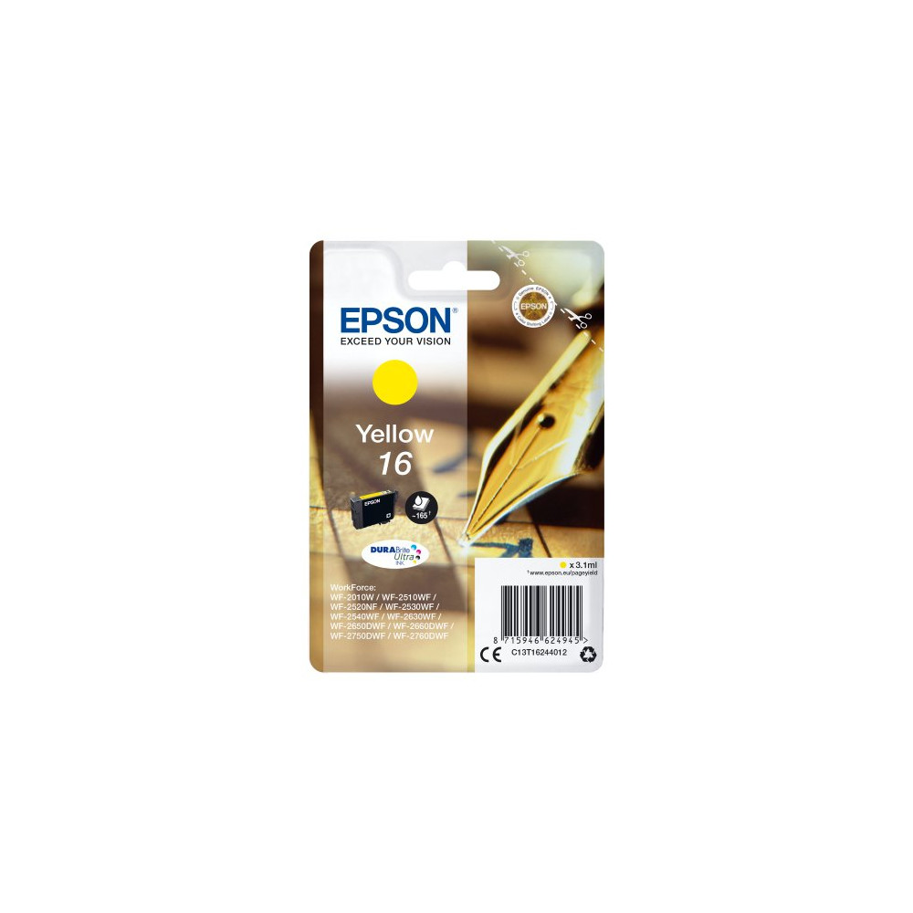 INK EPSON C13T16244012 GIALL PENNA/CRUCIVERBA DURABRITEULTRA WF-2010 2510 2520 2530 2540 2630 2650D 2660 2760 2750