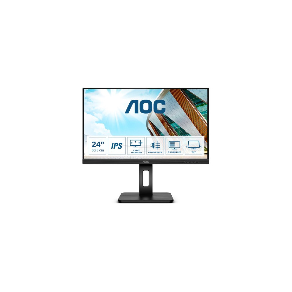 MONITOR AOC LED 23.8" WIDE Q24P2Q IPS 2560X1440 4MS 250CD/MQ 50.000.000:1 2X2W MM REG. IN H PIVOT VGA HDMI DP USB