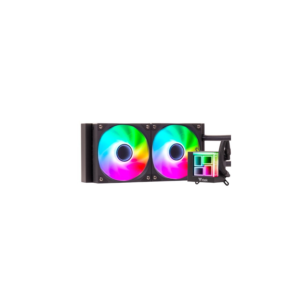 COOLER ITEK "HYDRO CUBE 240B" 240MM (RAFF. A LIQUIDO) ARGB, PWM FAN,SKT UNIVERSALE - ITLCHCA240