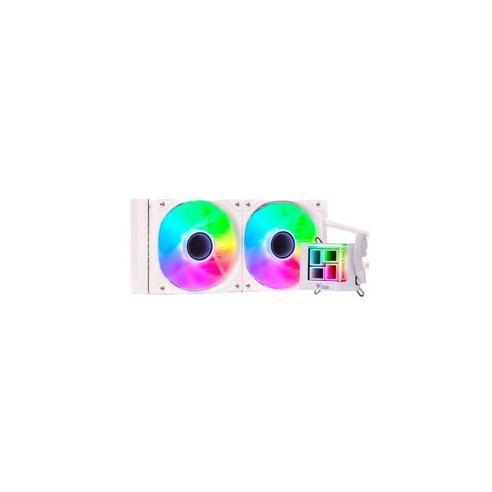 COOLER ITEK "HYDRO CUBE 240B" 240MM (RAFF. A LIQUIDO) ARGB, PWM FAN,SKT UNIVERSALE - WHITE - ITLCHCA240W