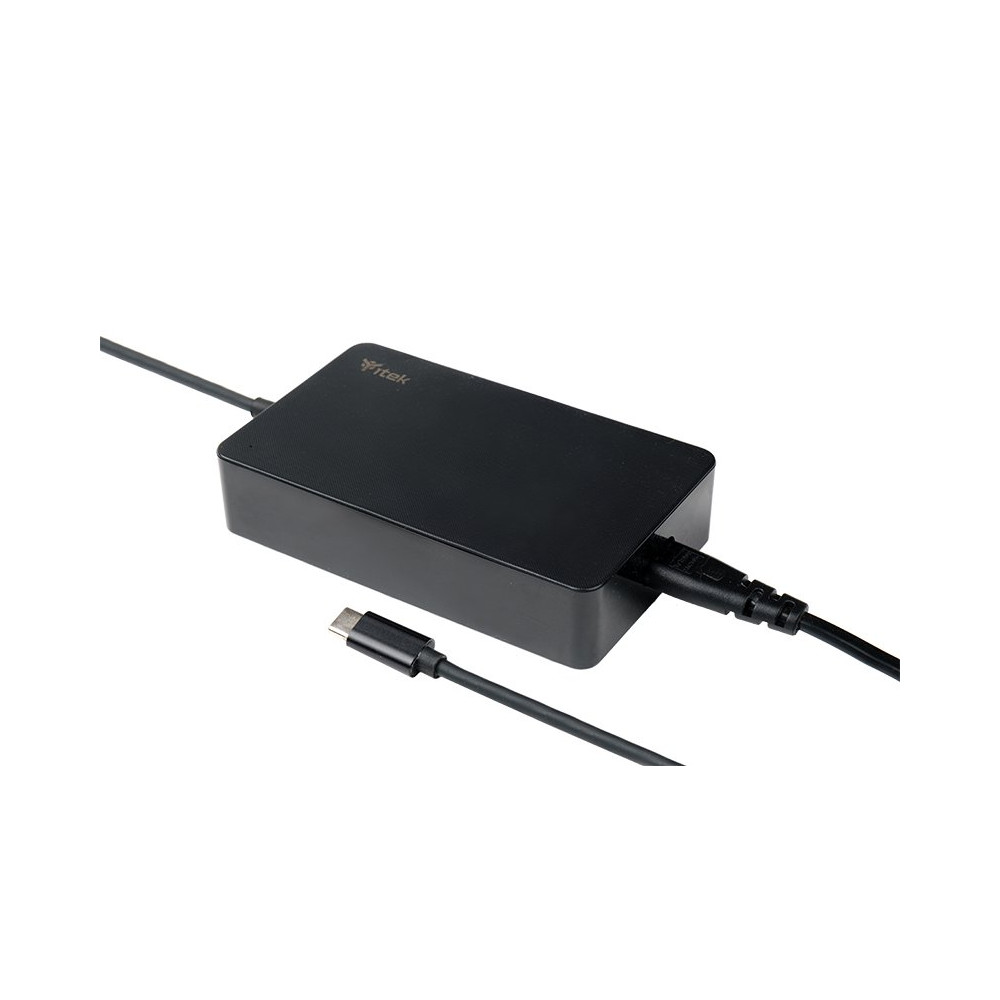 ITEK ITNBSDC65 ALIMENTATORE UNIVERSALE PER NOTEBOOK E DISPOSITIVI USB-C 65W SLIM DESIGN NERO