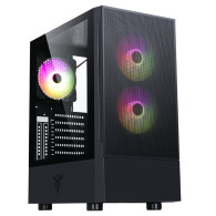 CASE ITEK M.TOWER "SIISBE 3.0" GAMING USB3, 3*12cm fan ARGB, Trasp Wind, - ITGCASIB30