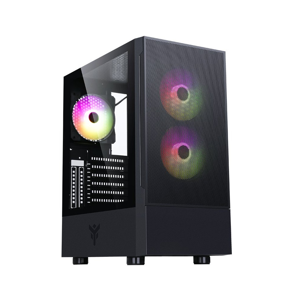 CASE ITEK M.TOWER "SIISBE 3.0" GAMING USB3, 3*12cm fan ARGB, Trasp Wind, - ITGCASIB30