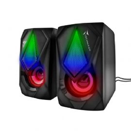 TECHMADE SPEAKER SET USB JACK 3.5MM ILLUMINAZIONE LED 2 CASSE