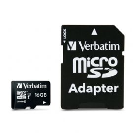 VERBATIM 44082 16GB MICRO SDHC CLASSE 10 + ADATTATORE A SD