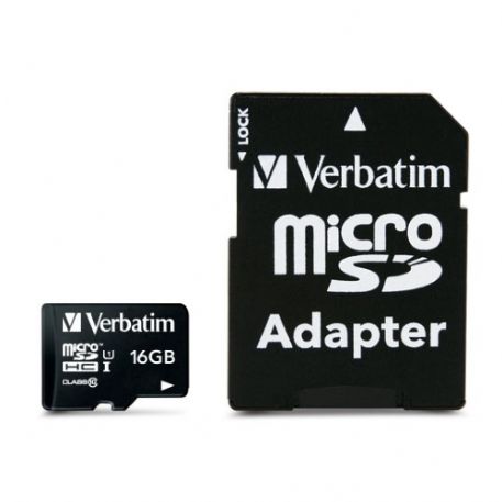 VERBATIM 44082 16GB MICRO SDHC CLASSE 10 + ADATTATORE A SD