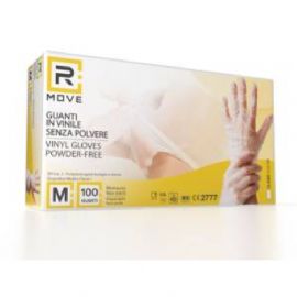 1Conf. da 100pz Tg.M- RMove Guanti Vinyl Clear Uso Medico Senza Polvere