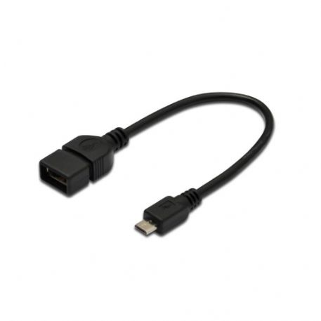 CAVO ADATTATORE DIGITUS USB 2.0 OTG 20CM BLACK