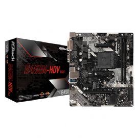 ASROCK MB AMD B450, B450M-HDV R4.0 2DDR4 PCI-E X16 M2 DVI/HDMI MATX