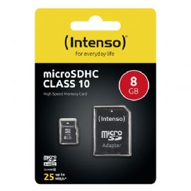 INTENSO MICRO SDHC 8GB CLASSE 10 + ADATTATORE SD