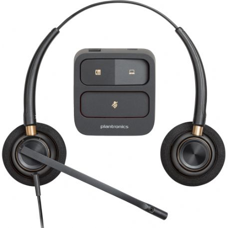 Poly EncorePro 520 Binaural Headset +Quick Disconnect EMEA - INTL English - Euro plug